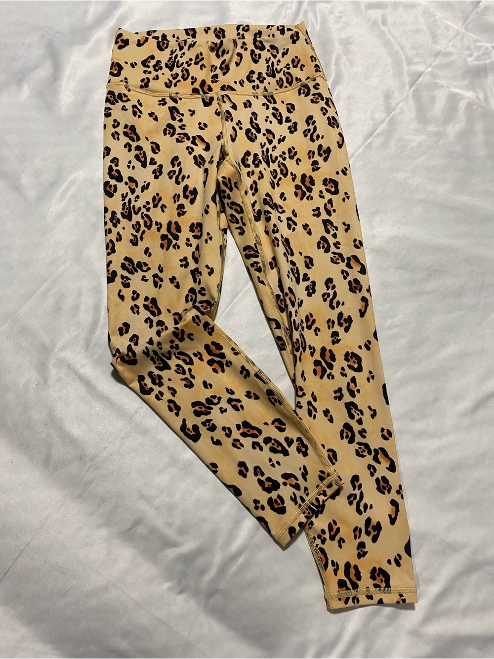 Fabletics Leopard Print Leggings in Tan and Black - Picture 2 of 5
